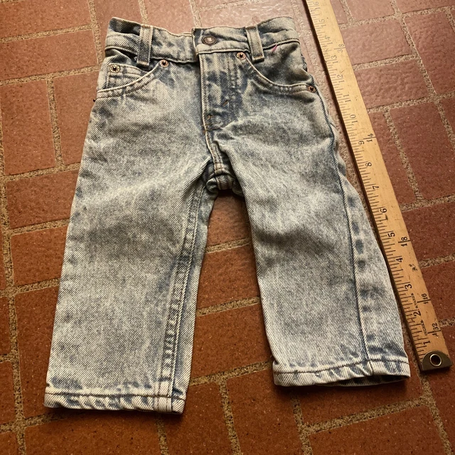 Vintage 80s Arancione Scheda Piccolo Levi ’S Bambino Misura 6-12 Mesi Jeans