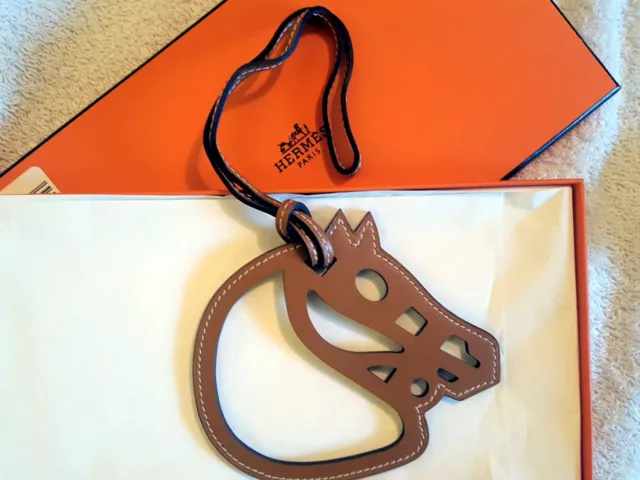 HERMES rodeo horse horse charm key ring D black PM Genuine / 29430