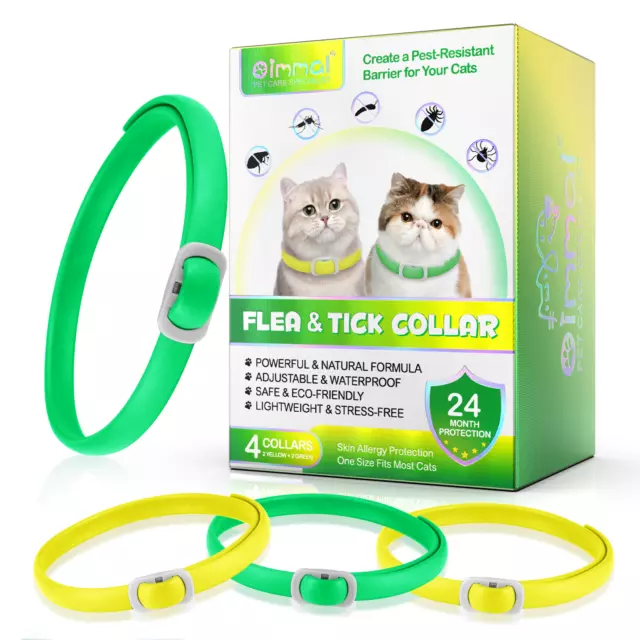 Anti Flea and Tick Collar for Cats Kitty 24 Month Protection Pet Cat Adjustable