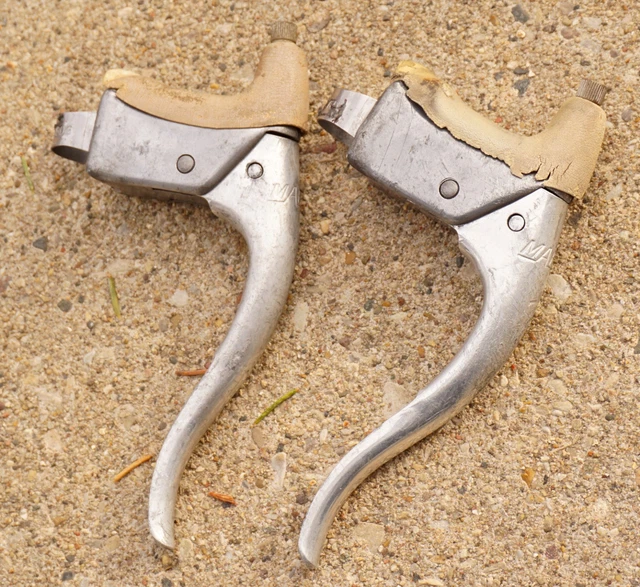 SET OF BRAKE LEVER BROWN HOODS VINTAGE FITS SHIMANO CAMPAGNOLO MAFAC WEINMANN eB