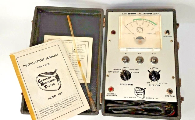 Vintage B & K DYNAMIC INTEN 400 Cathode Tube Rejuvenator Tester w/ Instructions
