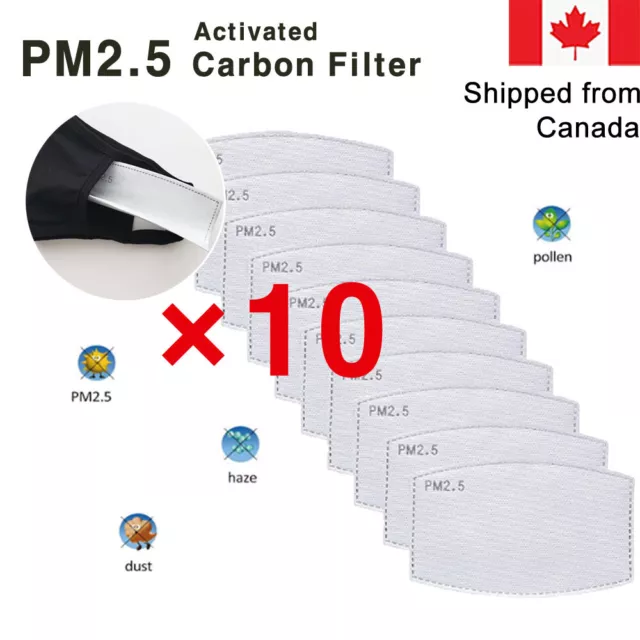 [10-PACK] PM2.5 FACE MASK FILTER/ 5-LAYERS/ Activated Carbon Filters replacement