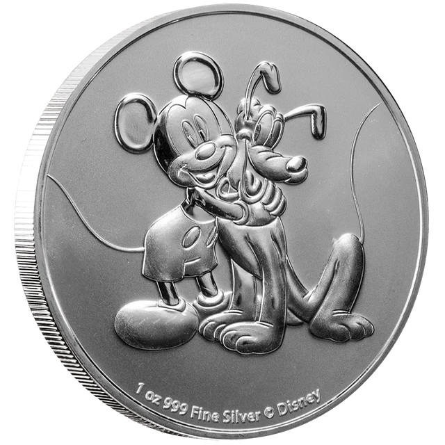 Silbermünze Disney™ Mickey Mouse™ & Pluto™ 2020 - Niue - 1 Oz ST