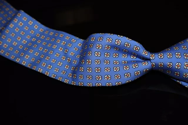 NWOT Polo Ralph Lauren Made in Italy Lake Blue Chalk Madder Neat Floret Silk Tie