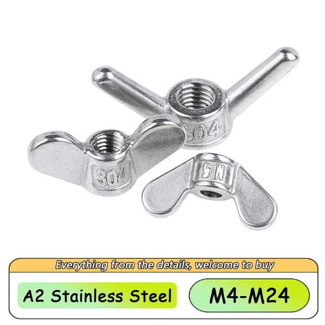 M4 M5 M6/M8-M24 Wing Nuts Butterfly Nut To Fit Bolts Screws A2 Stainless Steel