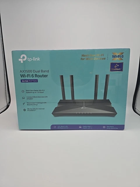 TP-LINK ARCHER AX1500 1.5 Gbps Wi-Fi 6 Dual-Band Wireless Router New ...