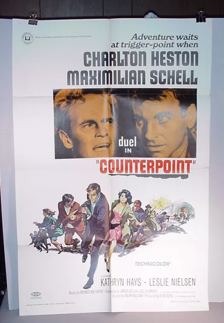 Counterpoint Movie Poster 1968 original 1 SH. Spy action Charlton Heston  #2