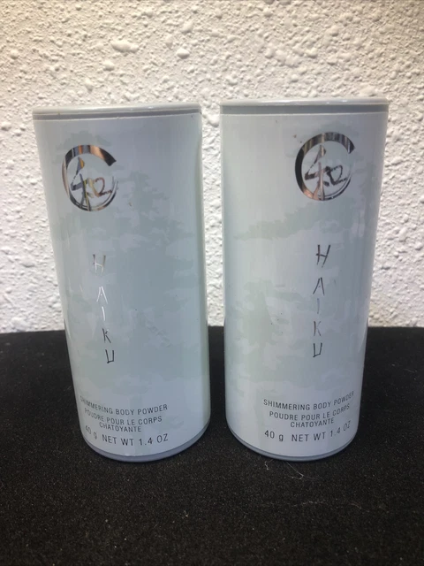 2 Nuevos Avon HAIKU 1,4 oz cuerpo brillante polvo talco sellado descontinuado 40 g 2002