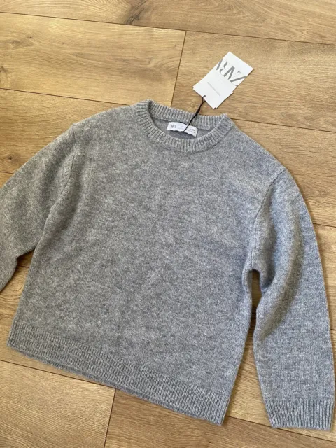 New Zara Kids 100% Cashmere Grey Sweater 6-7 Years.