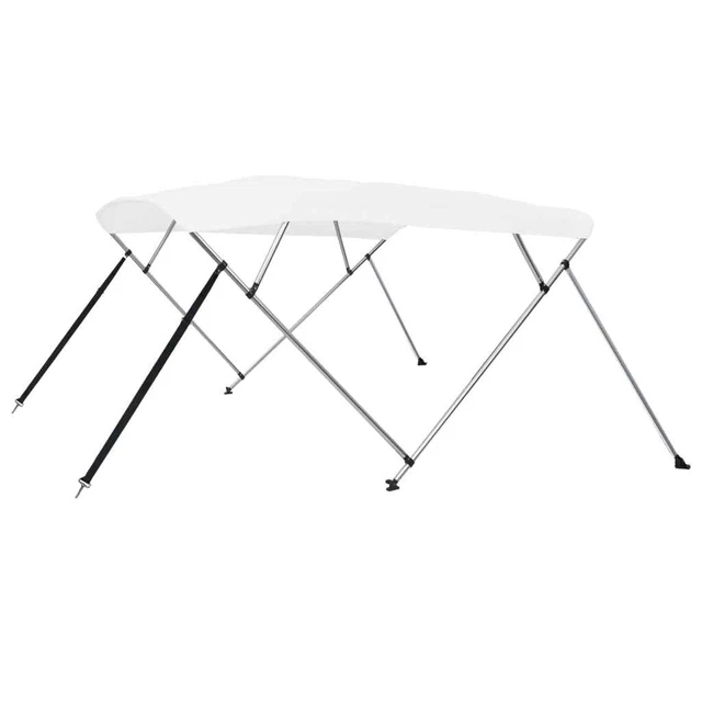 Vidaxl Bimini di Prua con Tendalino a 4 Archi Bianco 243x196x137 cm