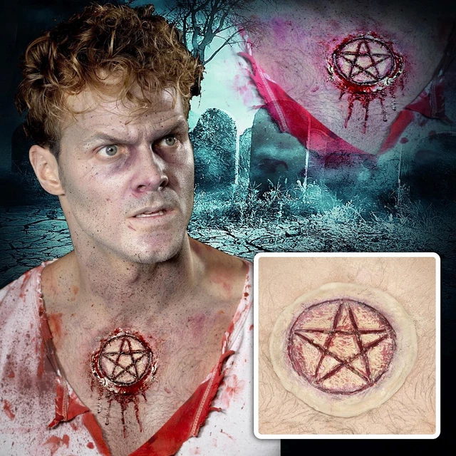 Halloween Zombie Narbe Latex-Wunde Pentagramma Cinque-Stelle Orrore Trucco
