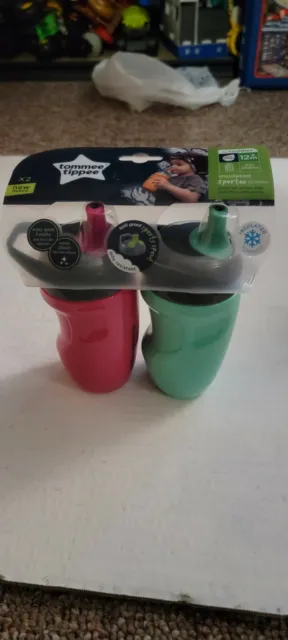 Tommee Tippee Insulated Straw Sippy Cup 9 oz Toddler 12+ Month BPA Free 2ct