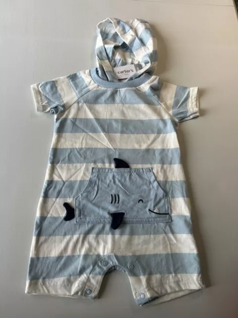 Carters Baby Boy 24M Knit Shark Short Outfit