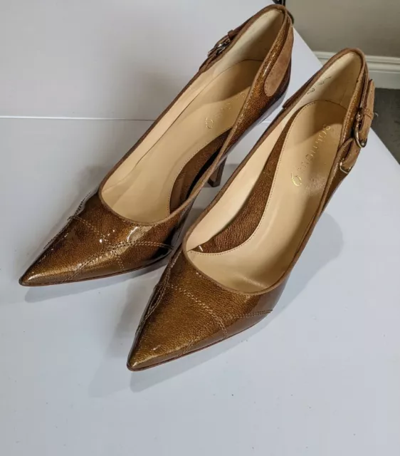 Boutique 9 Womens 10M Kelsey Pumps Copper Pointed Toe Dress Patent Leather