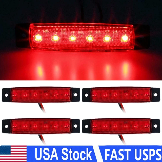 4Pcs Universal Red LED Marine Boat Lights Courtesy Light Cabin Deck Transom Lamp