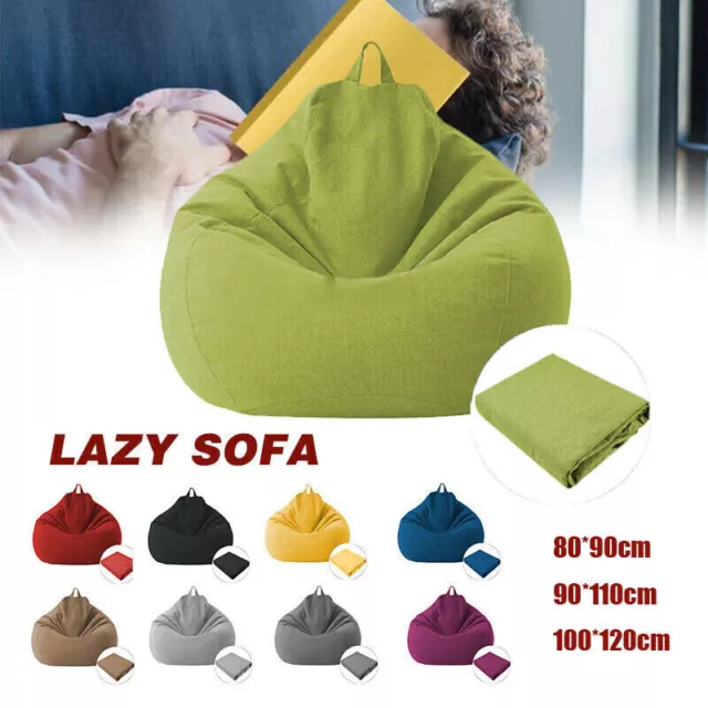 Large Bean Bag Chairs Couch Sofa Cover Indoor Lazy Lounger For Adults Kids AU