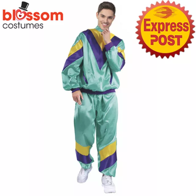 JDP77 Aqua 80s Height Adult 90s Sweat Tracksuit Costume Shell Suit Retro Costume