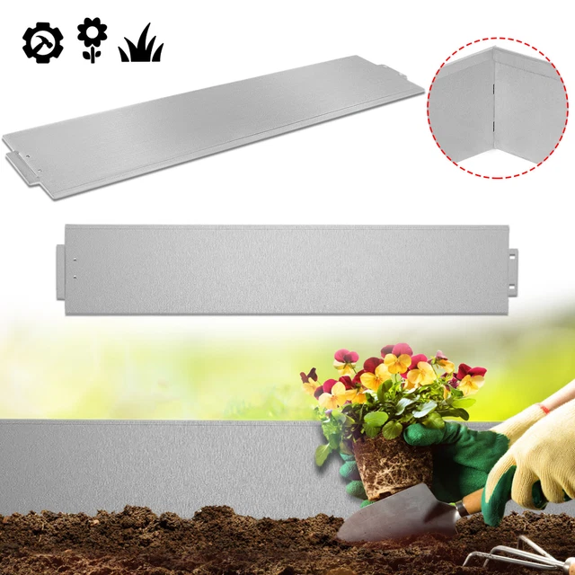 Rasenkante Mähkante 15/18cm Hoch Beetumrandung Zaun Garten Beeteinfassung Metall