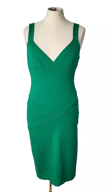 Diane Von Furstenberg DVF Dress Size 6 Benny Stretch Bodycon Prom Cocktail Green