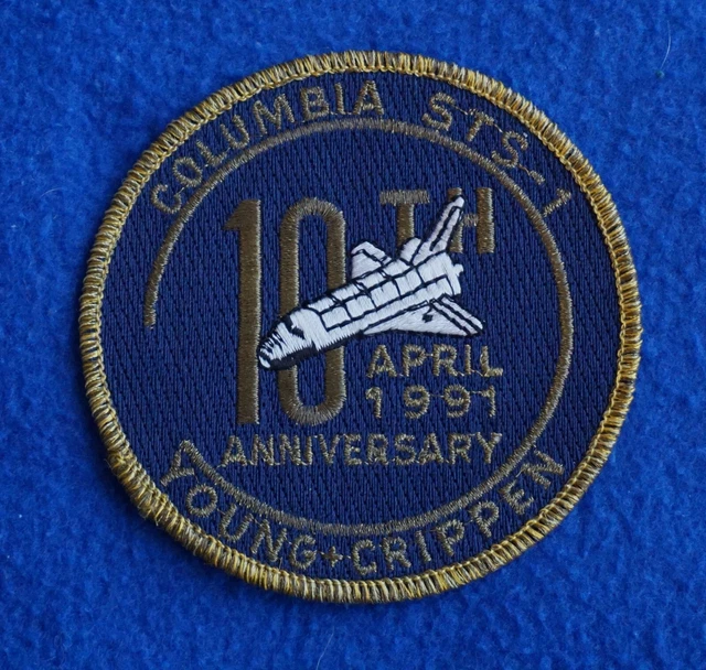 NASA Columbia STS-1 Young + Crippen 10th Anniversary, April 1991, Fabric Patch
