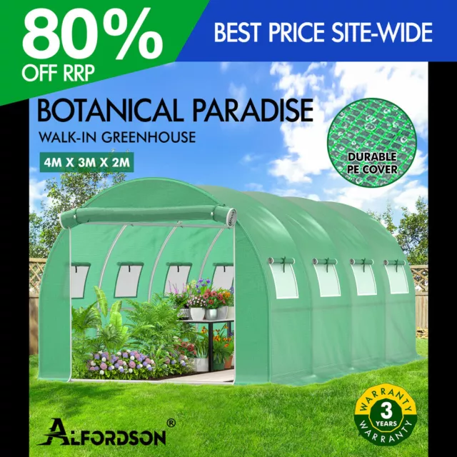 ALFORDSON Greenhouse Dome Shed Walk in Tunnel Plant Garden Storage Cover 4x3x2M