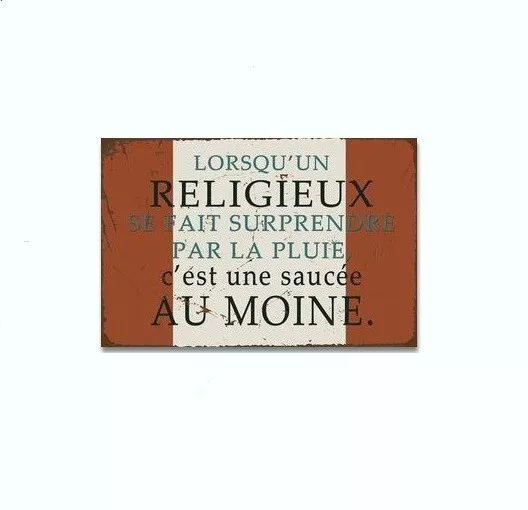 Plaque Murale métal tableau Proverbe - humour humoristique - 30 x 20 cm