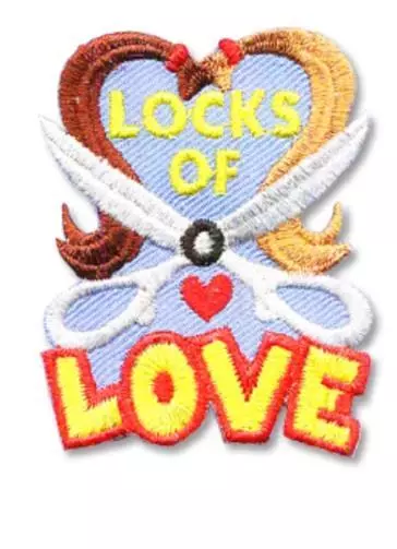 Girl Boy LOCKS OF LOVE hair donation gift Cut Fun Patches Badges SCOUTS GUIDE