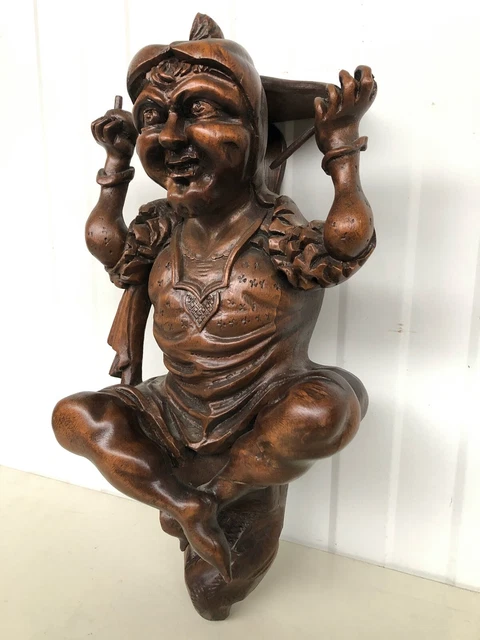 Exceptional French Neo Gothic Style Joker/Ugly Face Console carved in wood