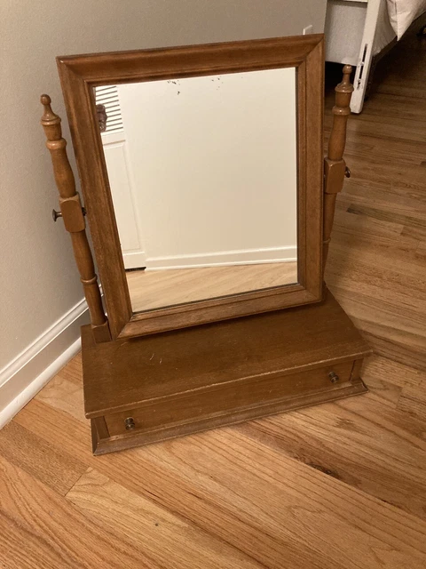 Ethan Allen Vintage Dresser Mirror With Drawer Ethan Allen Vintage Dresser Mirror With Drawer