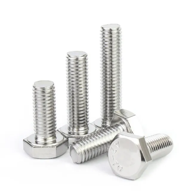 M3-M8 Hexagon Head Set Screws Hex Fully Threaded Bolts A2 Stainless Steel DIN933