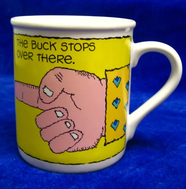 Hallmark Mug Mates Coffee Mug Cup The Buck Stops 10 oz 1985 Comical