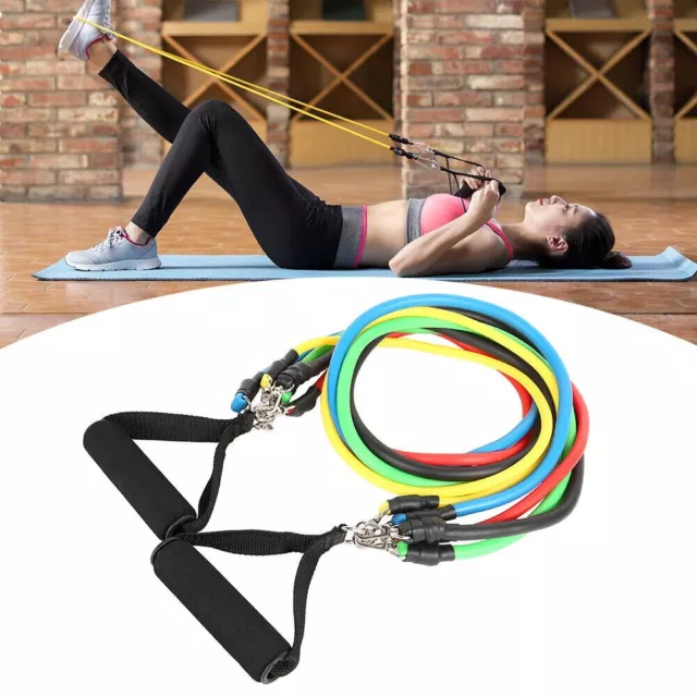 11pcs/set Pull Rope Fitness Exercise Resistance Bands Training Workout Yoga UK 2