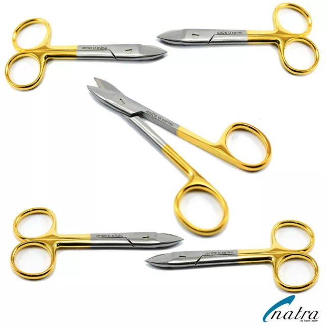 5x Beebee Crown Scissors Straight 10,5 CM TC Dental Surgical Micro Crowns Shears