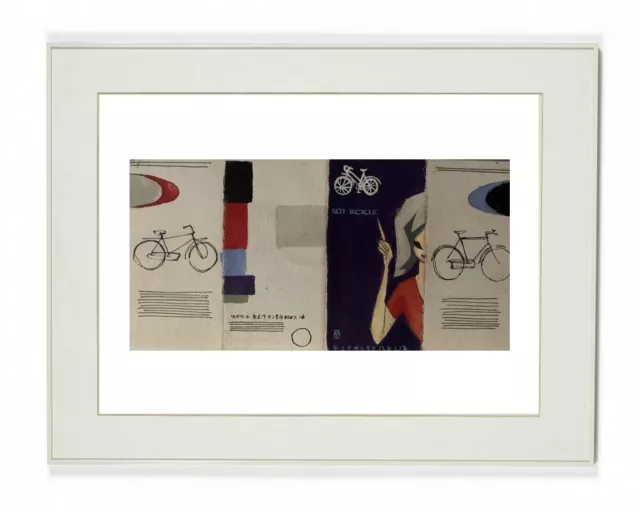 Le peintre japonais Hajime Kato (1925-2000) Originale Cyclisme 1960/70 (85)