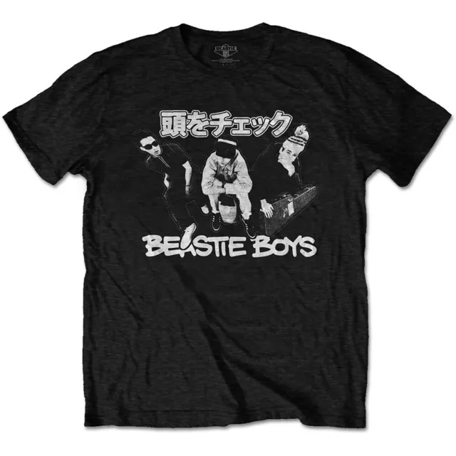 Beastie Boys Unisexe T- Shirt - Carreaux Votre Tête Japonais - Coton Noir