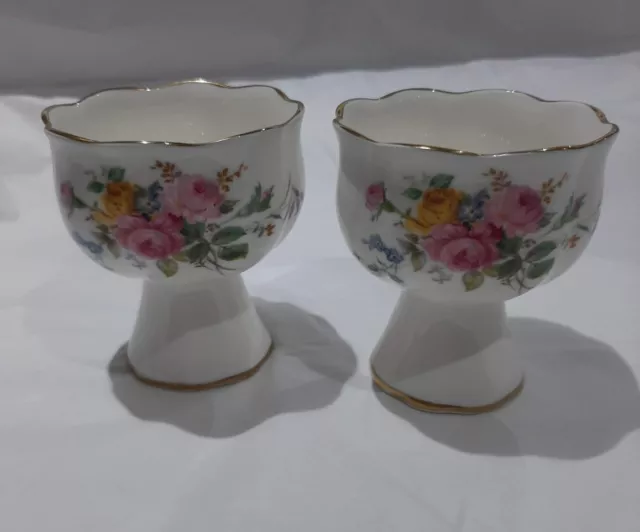 Pair of Royal Doulton bone china candle holders Arcadia pattern 3