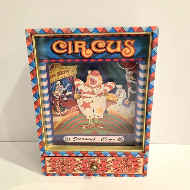 VINTAGE KOJI MURAI Circus Dancing Clown Wind-up Music Boxes Toy