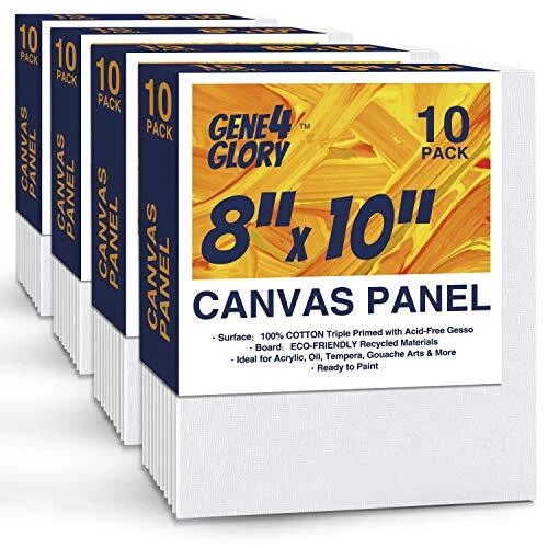Canvas Panel 40 Pack - 8X10 Inch Artist Canvas Board for Painting 8?X10?					...