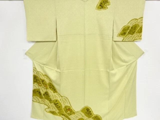 42178# Japanese Kimono / Antique Kimono / Shibori / Embroidery / Balloon Flower