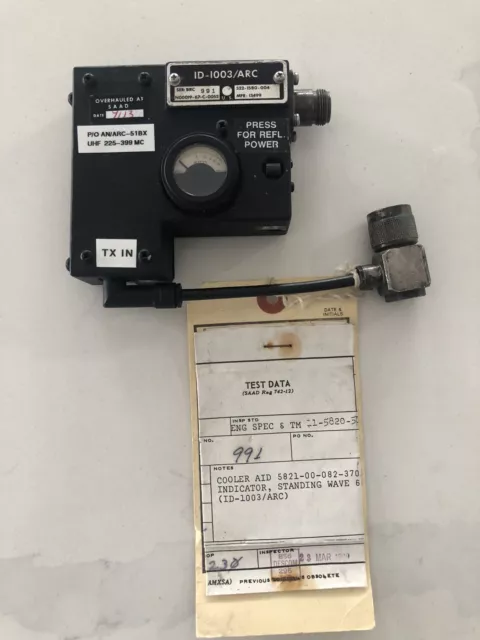 VHF UHF MILITARY SWR METER P/O AN/ARC-51BX   Collins Radio