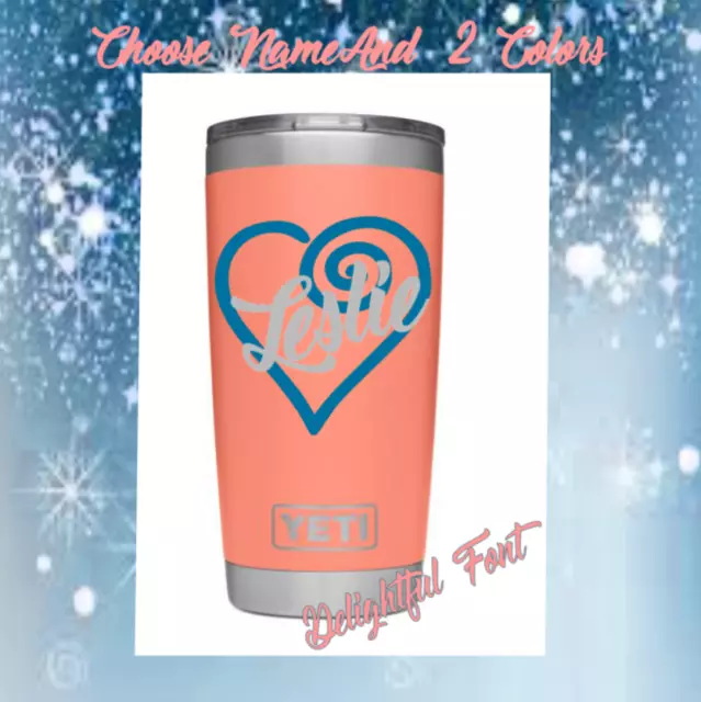 Monogram Vinyl Decal For Ramblers Tumblers Cups Sticker With (Quote) 