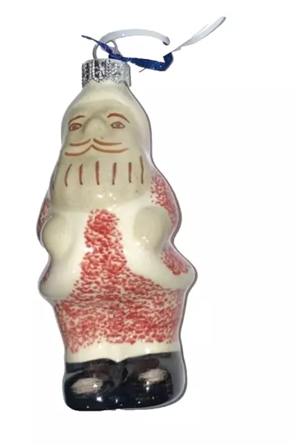 Boleslawiec Polish Pottery Red SANTA CLAUS ORNAMENT Figurine 5" NWT New