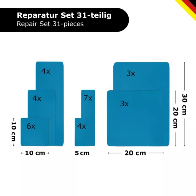 Planenreparaturset 31-teilig RAL5012 hellblau - Plane flicken - LKW Plane kleben