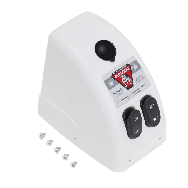 TRAILER JACK REPLACEMENT White Cover w/HW for Bulldog Powered Jack 3500