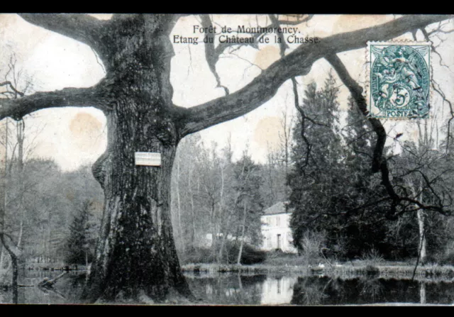 FORET de MONTMORENCY (95) ARBRE de CHASSE Gardée à l'ETANG du CHATEAU en 1905