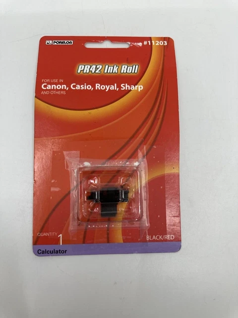 Porelon PR42 Calculator Ink Roll Black/Red 11203 for Canon Casio Royal Sharp +