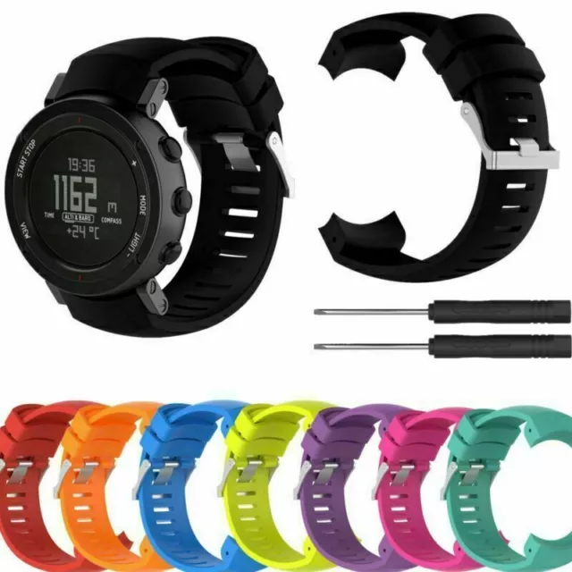 Silikon Ersatz Armband Uhrenarmbander für SUUNTO Core Alu Deep Black Digital Uhr