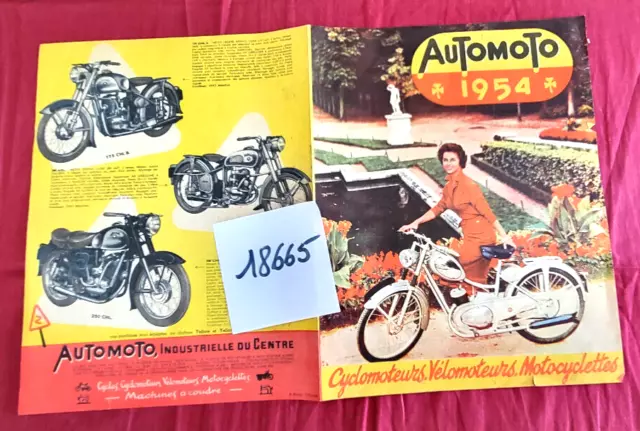 N°18665 /   Automoto / dépliant de la gamme 1954 / cyclo.vélomoteur.moto