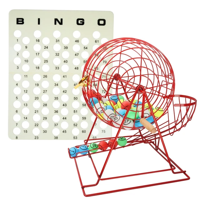 PRO JUMBO BINGO Game Set w/Large Bingo Cage, 1.5" Ping Pong Bingo Balls
