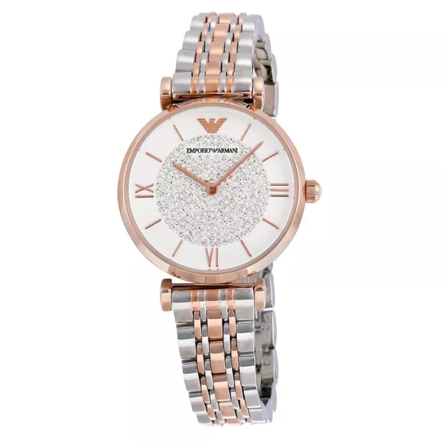 Brand New Genuine Emporio Armani Ar1926 Two Tone Gianni T-Bar Ladies Watch